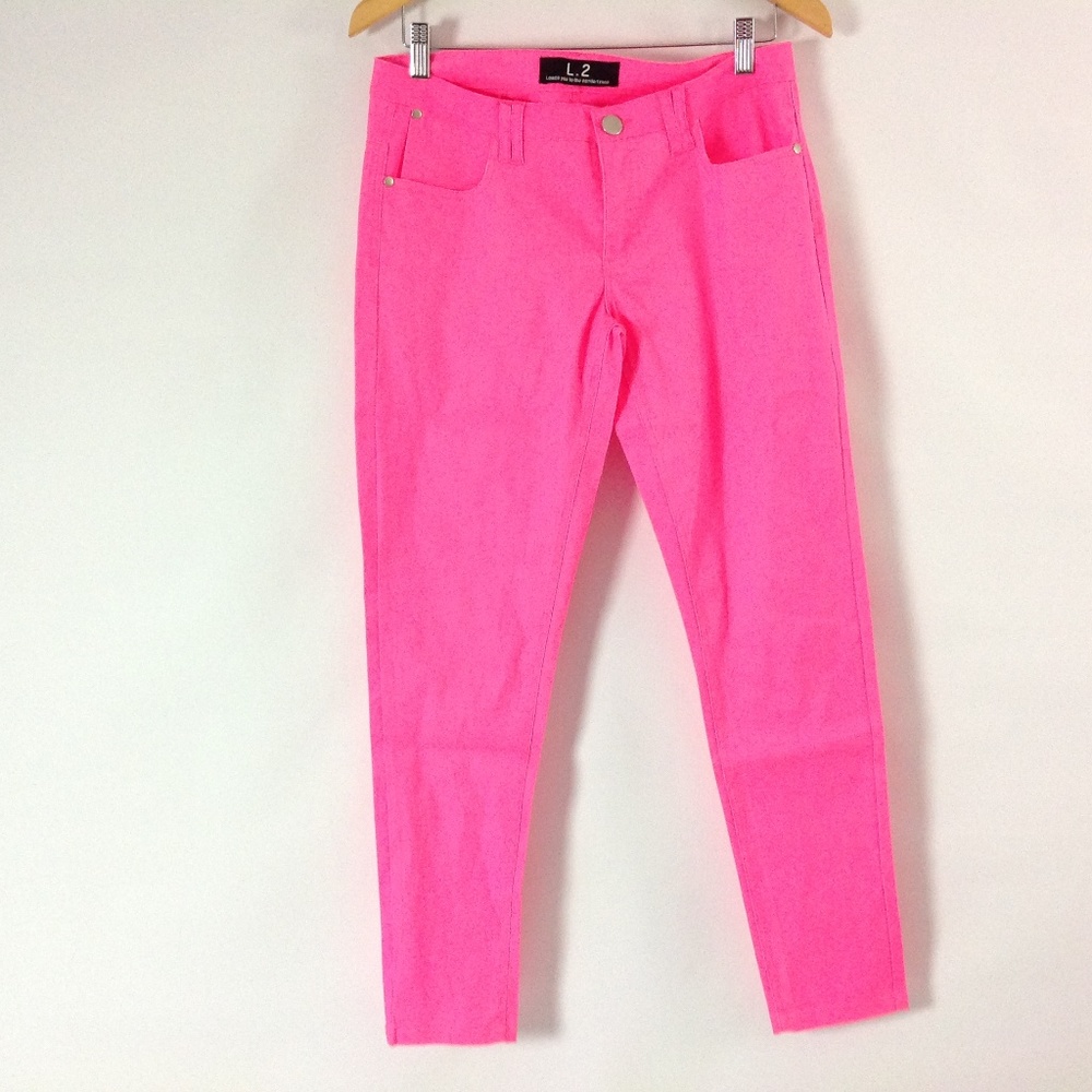 L2 Women's Pencil Pants Pink Size 9/10 Cotton
